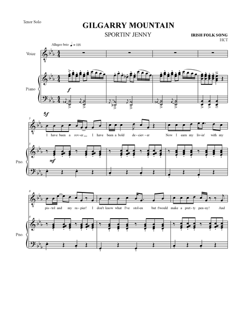 Gilgarry Mountain - Tenor (Arr. Hal Thomas) (Vocal Solo)