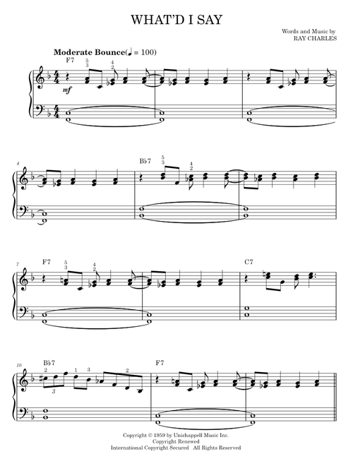 What'd I Say - Ray Movie, Ray Charles (Easy Piano)