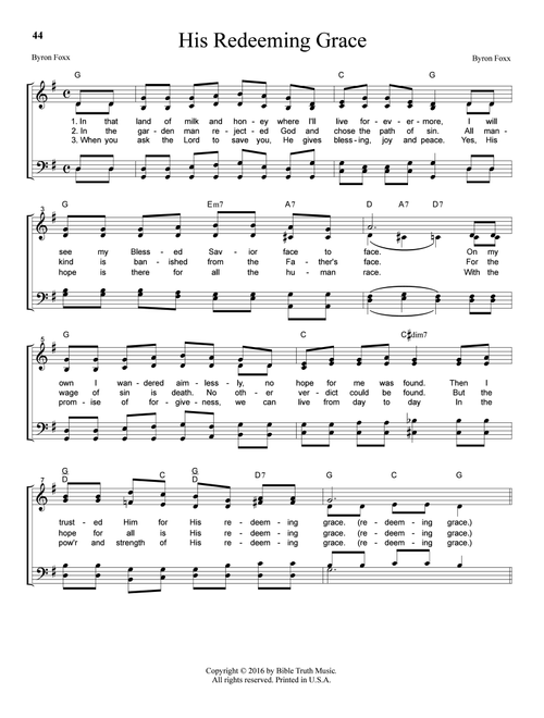 His Redeeming Grace - Byron Foxx (Choral, SATB)
