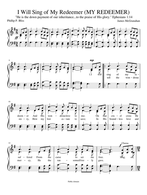 I will sing of my Redeemer - James McGranahan