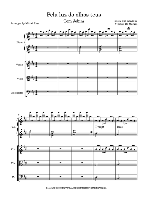 Pela Luz Dos Olhos Teus (Arr. Harmonistas) - Vinicius de Moraes (String Quartet)