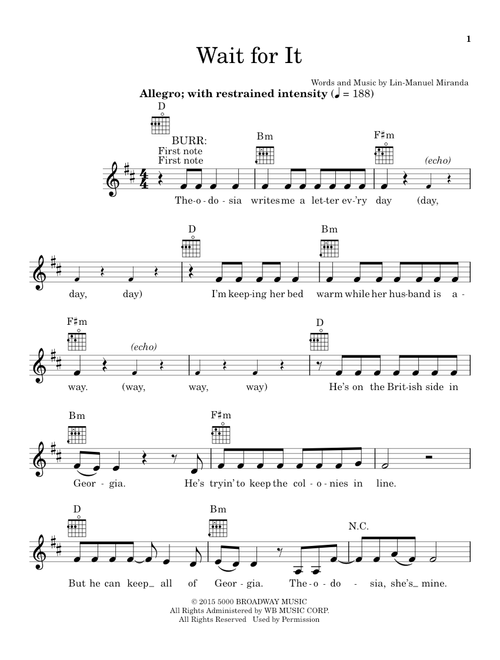 Wait For It (from Hamilton) - Lin-Manuel Miranda (Ukulele)