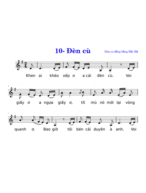 10- Đèn cù – Âm nhạc lớp 10 Kết nối tri thức