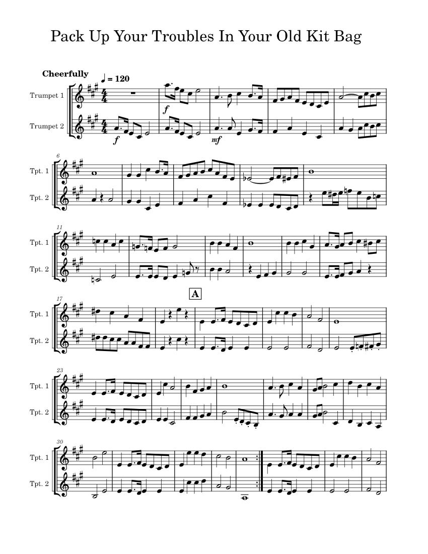 Pack Up Your Troubles In Your Old Kit Bag Felix Powell Sheet music