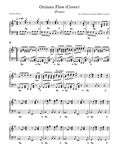 Orinoco Flow (Cover) - Piano
