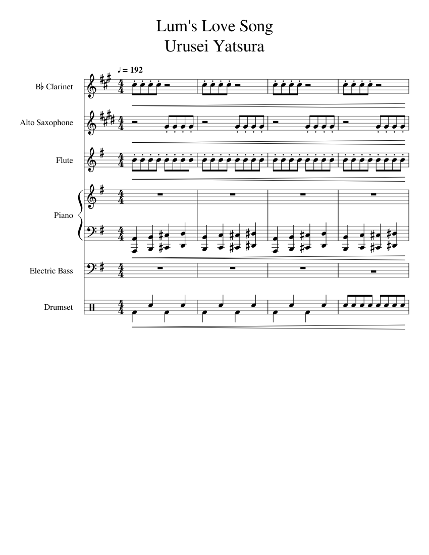 Lum's Love Song - Yuko Matsutani Sheet Music for Piano