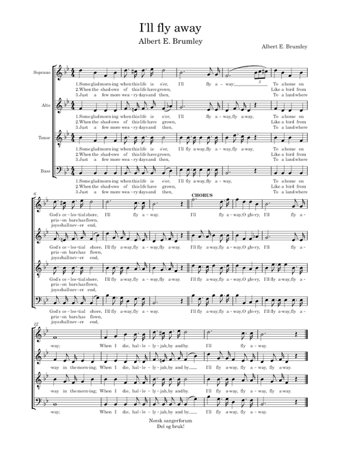 I'll fly away – Albert E. Brumley