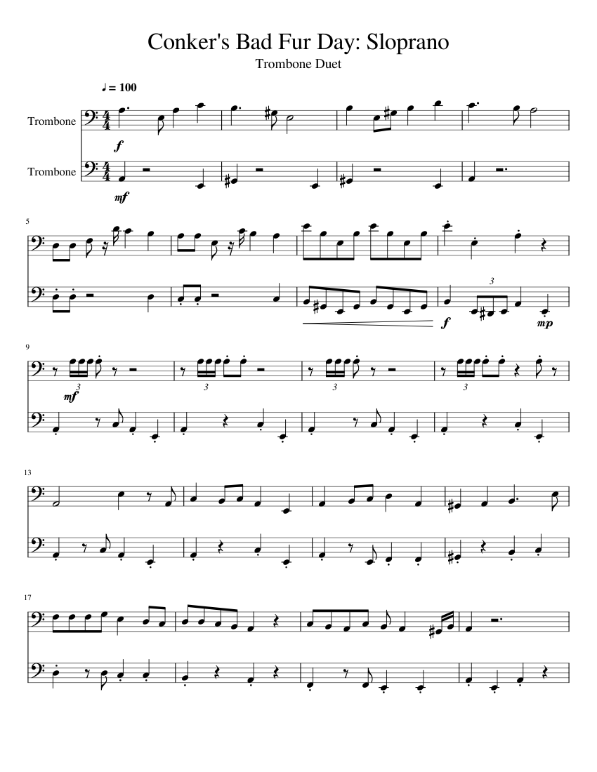 Conker's Bad Sloprano - Trombone - tutorial