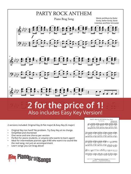 Party Rock Anthem (Arr. Jared Johnson) - Lmfao Feat. Lauren Bennett & Goonrock (Easy Piano)