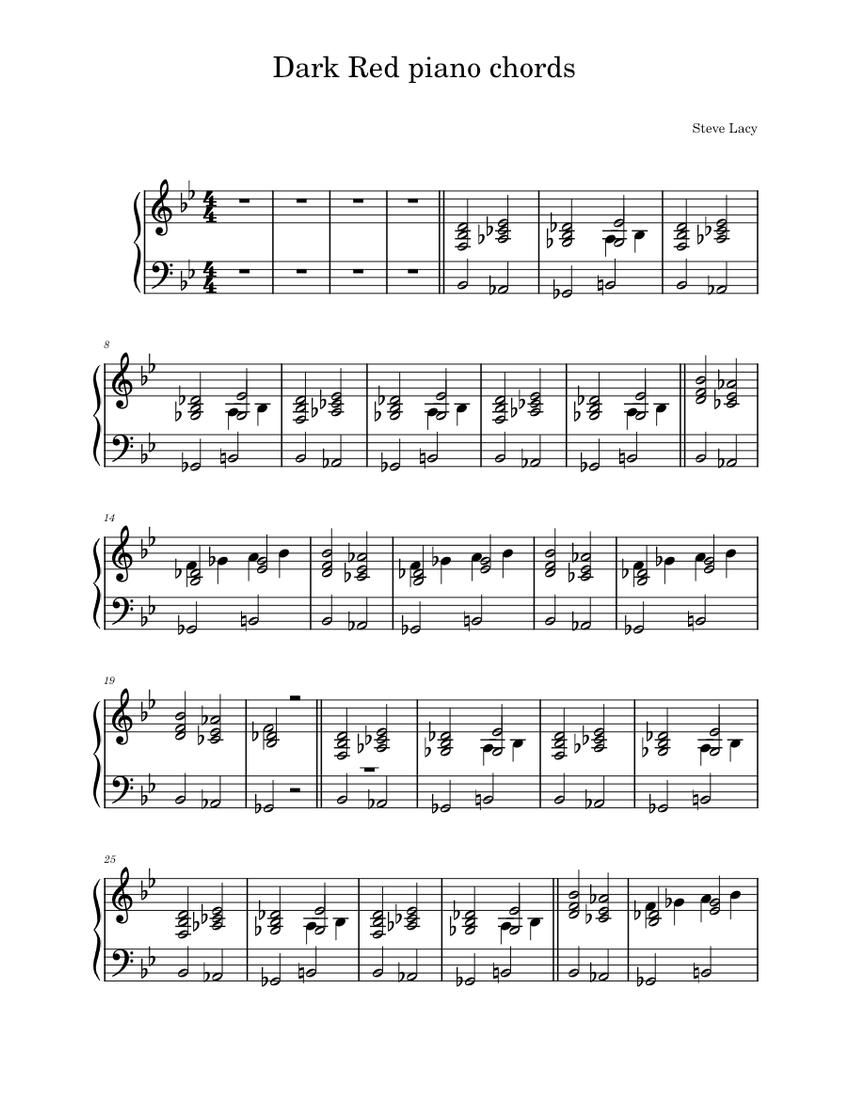 Dark Red Steve Lacy Chords
