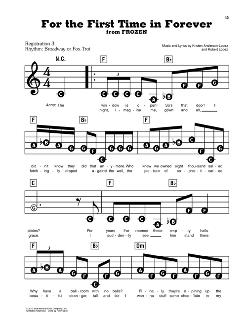 For The First Time In Forever (from Frozen) - Kristen Bell & Idina Menzel (E-Z Play Today)