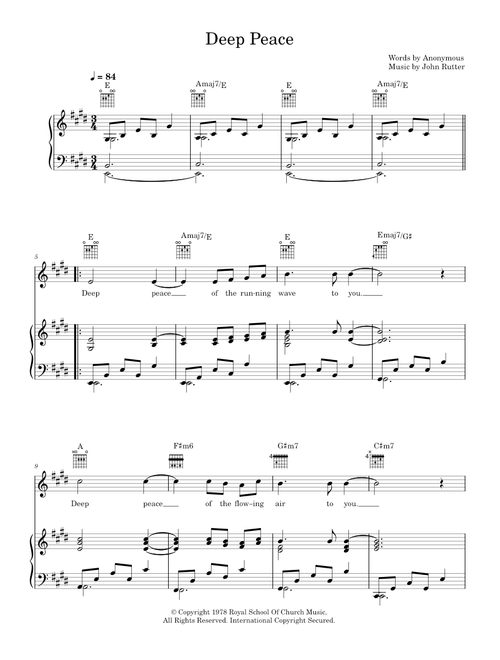 Deep Peace - Aled Jones, Howard Blake, The Snowman Movie (Piano-Vocal-Guitar (Piano Accompaniment))