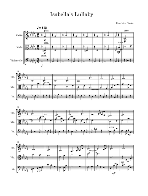 Isabella's Lullaby – Takihiro Obata Isabella's Lullaby