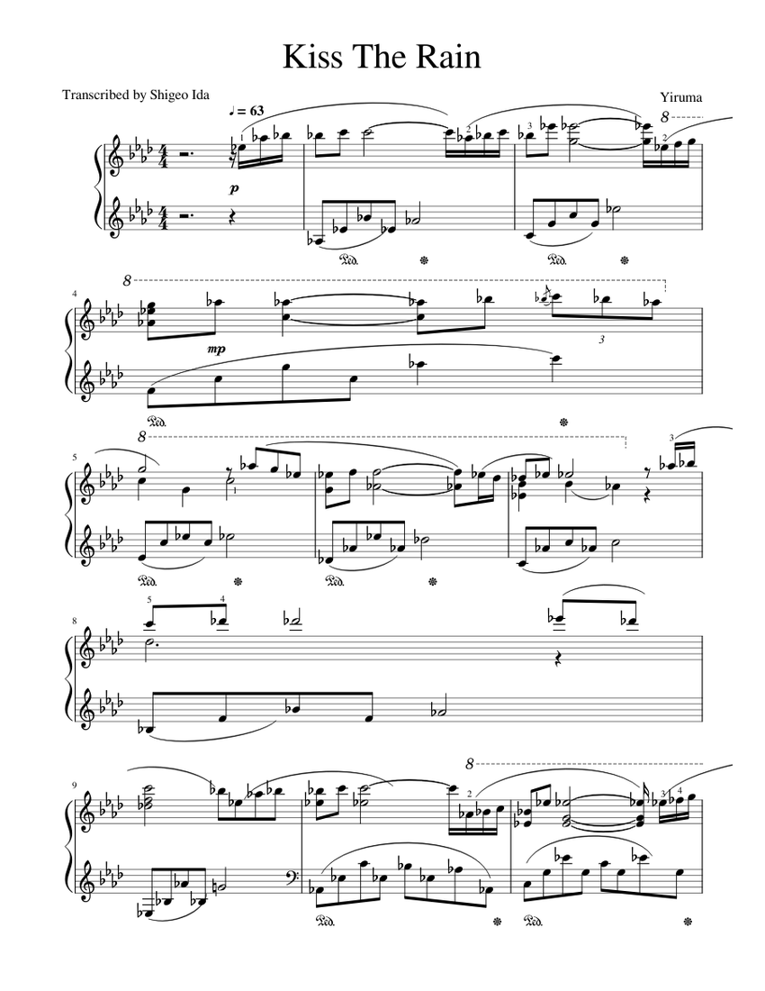 Kiss_The_Rain Sheet music for Piano (Solo) | Musescore.com