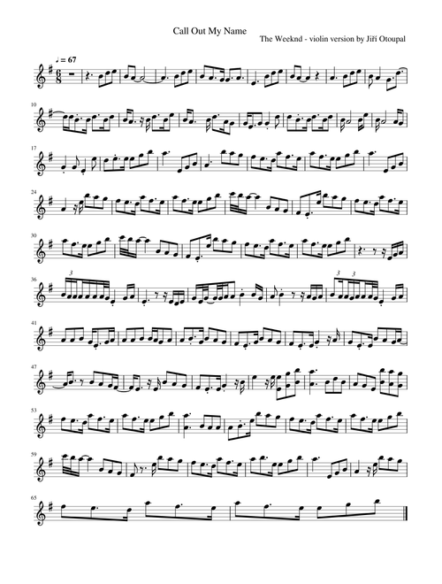 The Weeknd - Call Out My Name Violin rewrite