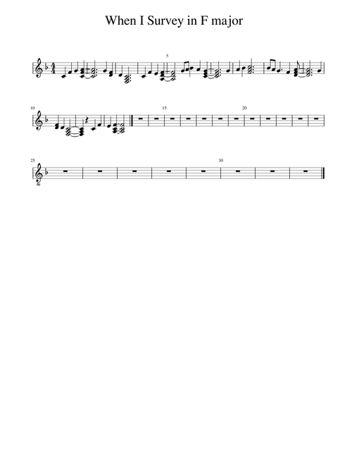When I Survey in F major