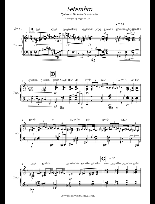 Setembro (brazilian Wedding Song) (Arr. Roger da Luz) - Gilson Peranzzeta, Ivan Lins (Piano Solo)