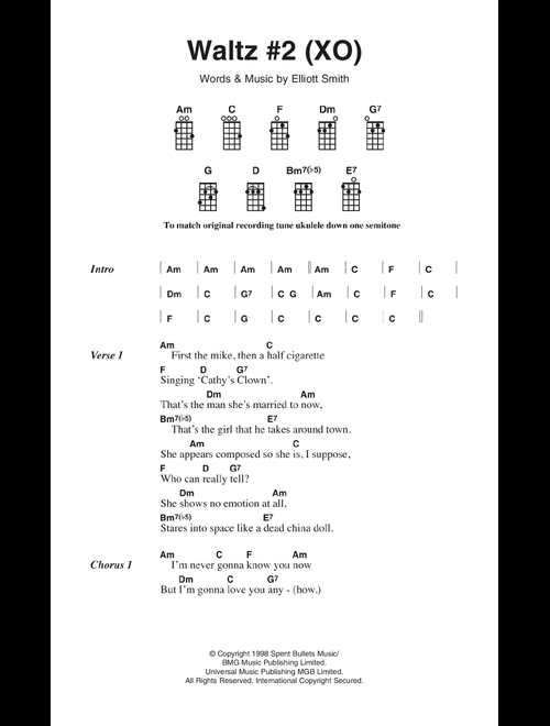 Waltz #2 (XO) - Elliott Smith (Piano-Vocal-Guitar (Piano Accompaniment))