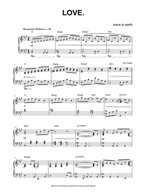 Love. - wave to earth (Piano)