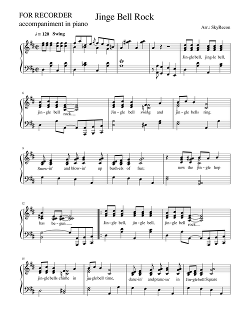 JINGLE BELL ROCK IN PIANO - D
