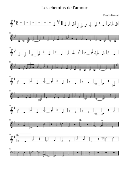 Les chemins de l'amour (for Cello) – Francis Poulenc