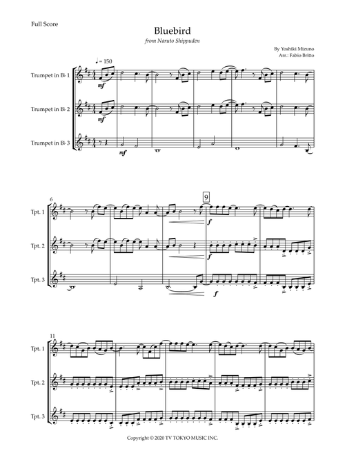 Ikimono Gakari's Blue Bird (Arr. Fabio Britto) - Yoshiki Mizuno (Brass Ensemble)