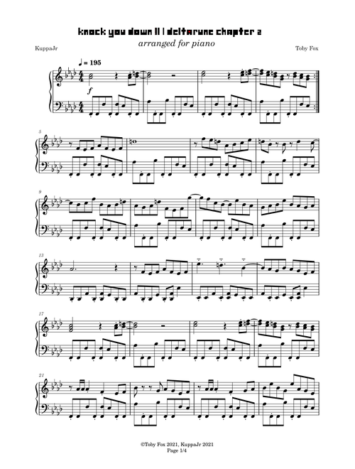Knock You Down !! | Deltarune Chapter 2 (Piano Arrangement)