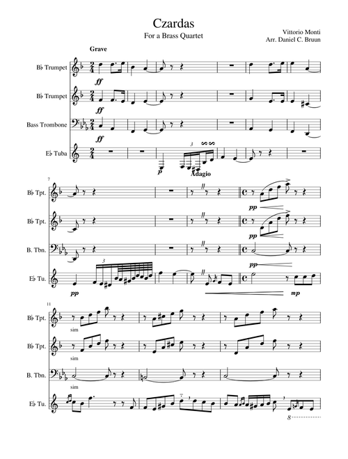 Czardas - for a Brass Quartet