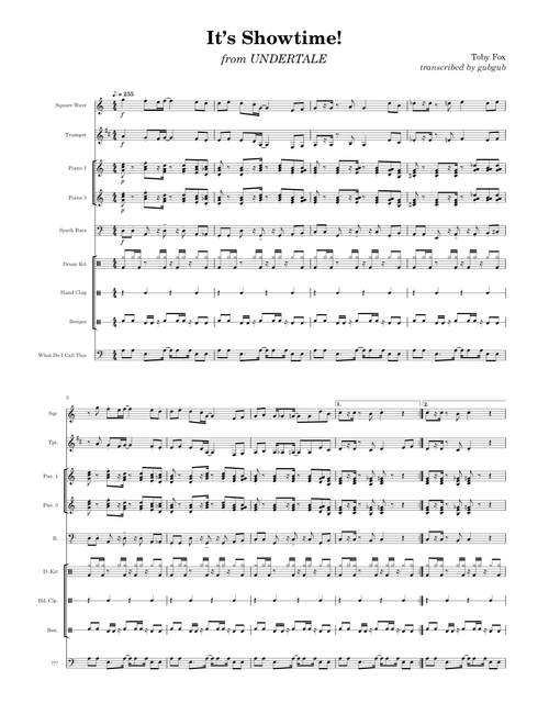 It's Showtime! – Toby Fox (UNDERTALE OST Transcription)