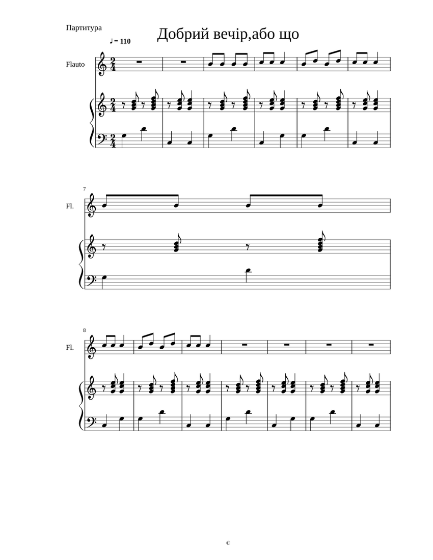 Добрий_вечір,або_що Sheet music for Flute (Solo) | Musescore.com