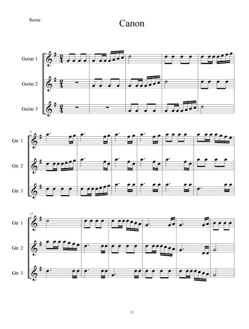 Canon - Kevijn S. Hart (Guitar Ensemble)