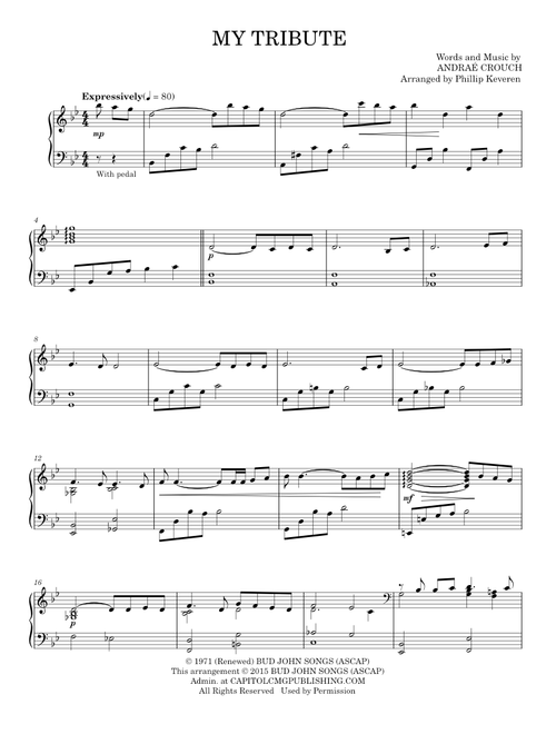 My tribute - Andraé Crouch (Piano Solo)