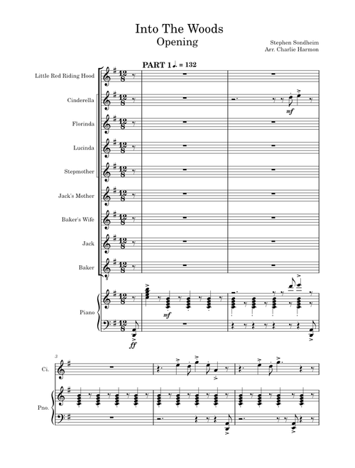 "Into The Woods- Prologue/ Opening" by Stephen Sondheim- Arranged by Charlie Harmon