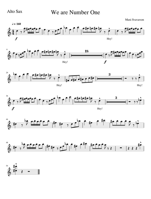 We are Number One alto sax