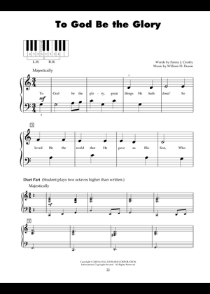 To God be the Glory – William H. Doane & Fanny Crosby Sheet Music for ...