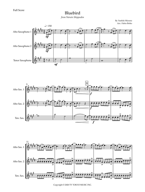Ikimono Gakari's Blue Bird (Arr. Fabio Britto) - Yoshiki Mizuno (Woodwind Ensemble)