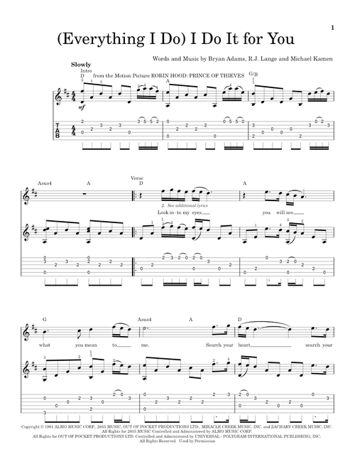 (Everything I Do) I Do It For You - Bryan Adams (Solo Guitar)