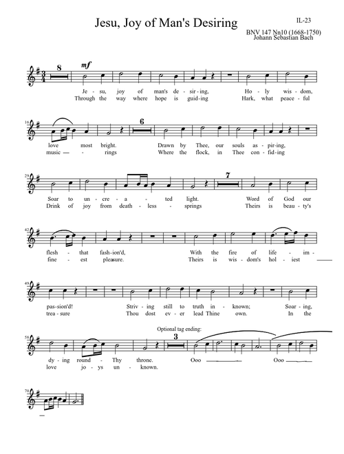 Jesu, Joy of Man's Desiring IL-23 Rev. cont