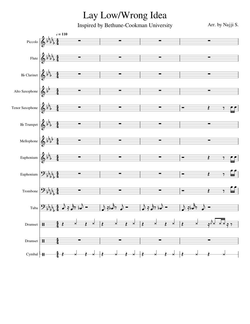Lay Low/Wrong Idea Sheet music for Trombone, Euphonium, Tuba