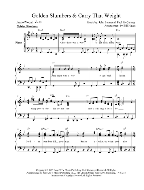 Golden Slumbers (Arr. Bill Hayes) - The Beatles (Piano Vocal)