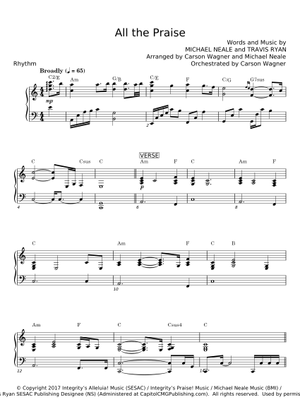 All the Praise - Michael Neale Sheet Music with Chords for Vocals ...