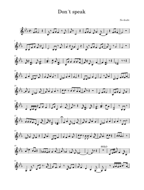 Dont speak – No Doubt Don´t speak violin
