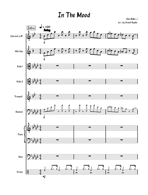 In the mood – Glenn Miller (for a weird jazz ensemble)