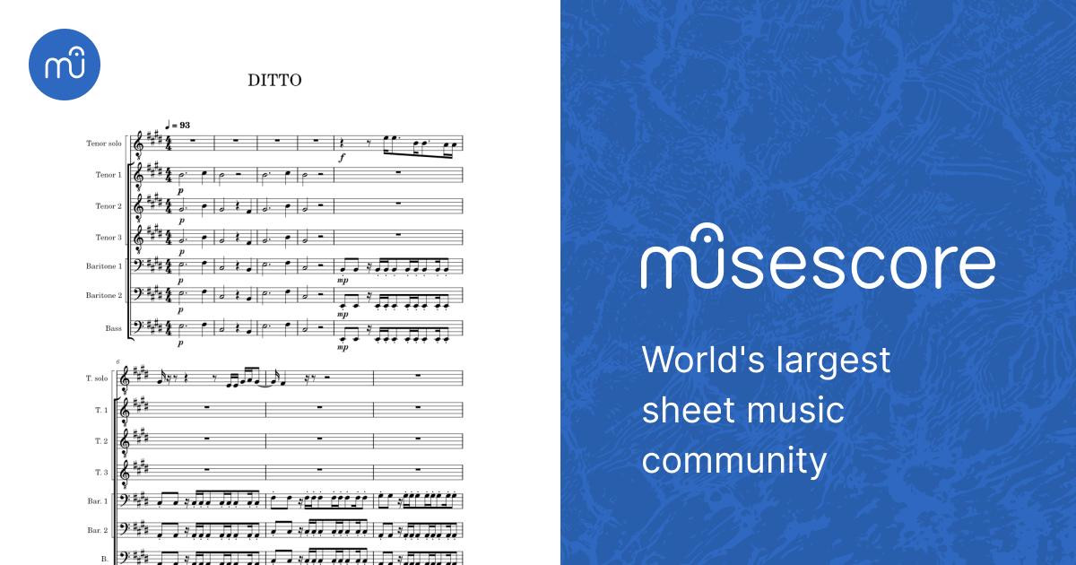 Ditto Sheet Music for Tenor, Bass voice, Baritone (A Capella ...