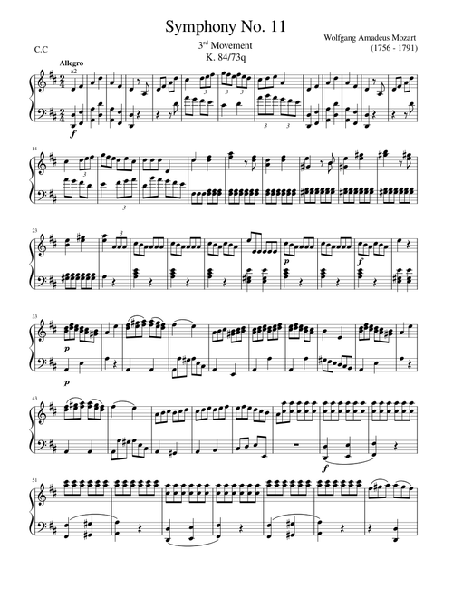 Symphony No.11, K.84/73q 3rd Movement – Wolfgang Amadeus Mozart