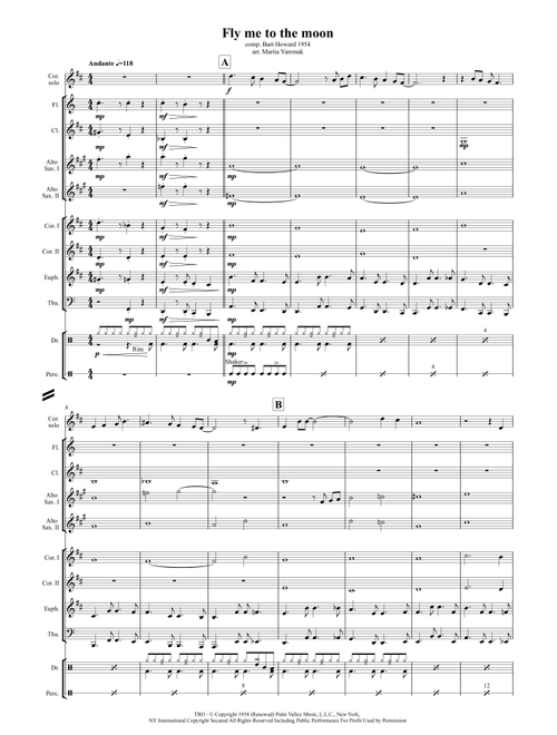 Fly Me To The Moon (in Other Words) (Arr. Mariia Yaremak) - Tony Bennett (Large Ensemble)
