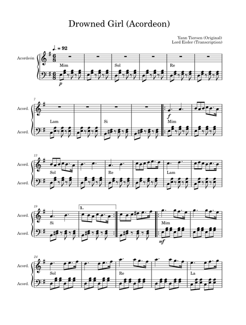 Drowned Girl – Lord Elioler/Yann Tiersen