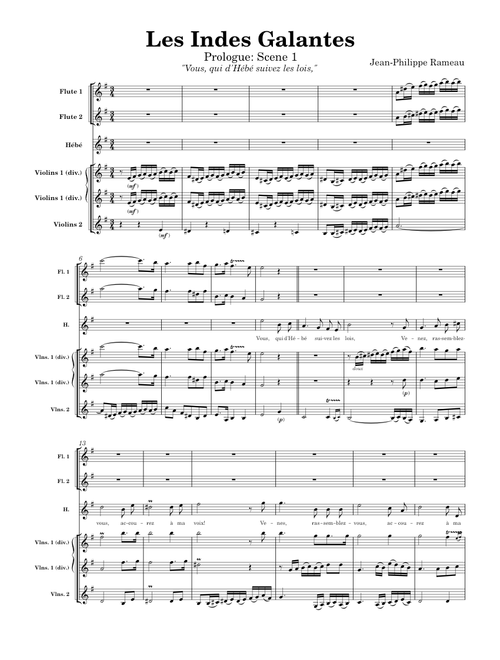 Les Indes Galantes: Prologue, Scene 1 - Jean-Philippe Rameau