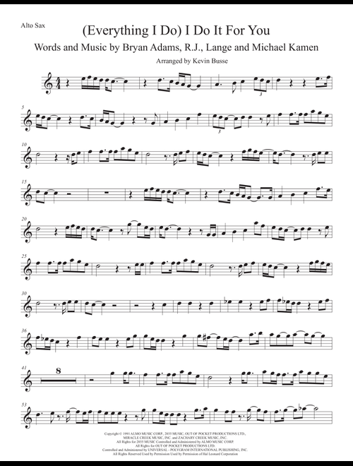 (Everything I Do) I Do It For You (Arr. Kevin Busse) - Bryan Adams (Alto Sax Solo)