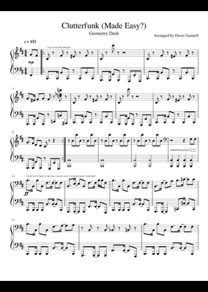 Clutterfunk Sheet Music for Piano, Trombone, Flute, Clarinet in b-flat ...